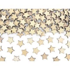 Party Deco Drewniane konfetti gwiazdki 50 sztuk one size