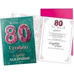 KUKARTKA Karnet Urodziny 80