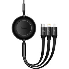 Kabel USB Baseus USB-C - USB-C + microUSB + Lightning 1.1 m Czarny (CAMJ010201)