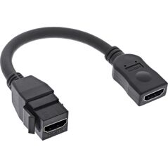 Adapter AV InLine InLine® HDMI Keystone adapter cable 4K/30Hz, HDMI A female/female, black, 0.2m