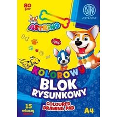 Astra Blok kolorowy barwiony A4/15K 80g Astrino (10szt)