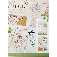 Interdruk Blok kreatywny z naklejkami A4/14K 80/170G Garden