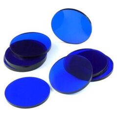 Crafters Crafters: Podstawki akrylowe - Transparentne - Okrągłe 50 x 3 mm - Niebieskie (10)