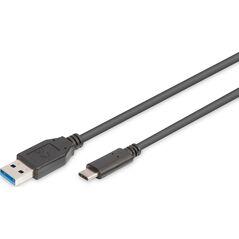 Kabel USB Digitus USB-A - USB-C 1.8 m Czarny (AK-990960-018-S)
