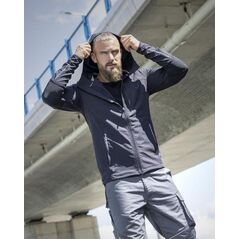 Ardon BREEFFIDRY STRETCH ARDON - męska bardzo lekka kurtka stretchowa, softshellowa, kaptur, odblaski - Ciemno-szara H5987 XL