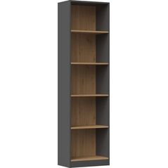 Topeshop REGAŁ R50 KSIĄŻKI SEGREGATORY BIURO ANTRACYT DĄB ARTISAN