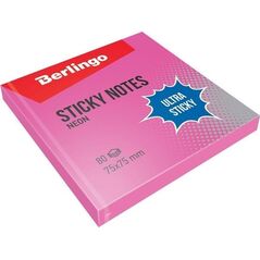 Berlingo Bloczek samoprzylepny 75x75 różowy 80K (12sz)
