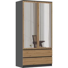 Topeshop Lumarko Szafa Ss-90 Lustro - Antracyt Dąb Artisan!