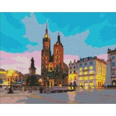 Ideyka Diamentowa mozaika - Kraków wieczorem 40x50cm