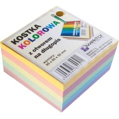 Wektor Kostka klejona kolor 85x85mm 5cm otwór na długopis