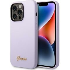 Guess Etui Guess GUHCP14XSLSMU Apple iPhone 14 Pro Max fioletowy/purple hard case Silicone Vintage Gold Logo