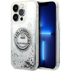 Karl Lagerfeld Etui Karl Lagerfeld KLHCP14LLCRSGRS Apple iPhone 14 Pro srebrny/silver hardcase Liquid Glitter RSG