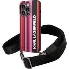 Karl Lagerfeld Etui Karl Lagerfeld KLHCP14LSTSTP Apple iPhone 14 Pro hardcase różowy/pink Color Stripes Strap