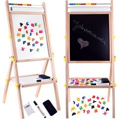 Jokomisiada Tablica drewniana 3w1 sztaluga kreda pisaki TA0096