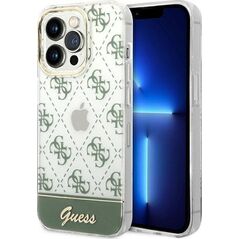 Guess Guess 4G Stripe Script Logo Electroplated Pattern - Etui iPhone 14 Pro Max (Kaki)