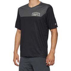 100% Koszulka męska 100% AIRMATIC Jersey krótki rękaw black charcoal roz. L (NEW 2022)