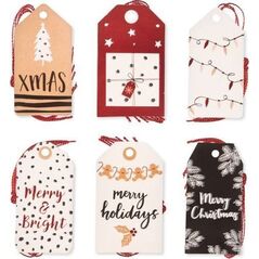 Dalprint ZAWIESZKI DO PREZENTÓW ZE SZNURKIEM, MERRY HOLIDAYS, 24 SZT.