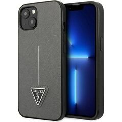 Guess Etui Guess do iPhone 14 Plus 6,7" srebrny/silver hardcase SaffianoTriangle Logo