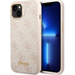 Guess Etui Guess do iPhone 14 Plus 6,7" różowy/pink hard case 4G Vintage Gold Logo