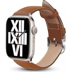 Crong Crong Noble Band - Pasek z naturalnej skóry do Apple Watch 42/44/45/49 mm (Mokka)