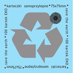 Ziemia Obiecana Karteczki samoprzylepne eko 75x75mm 100K błękitne