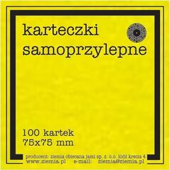 Ziemia Obiecana Karteczki samoprzylepne Fluo 75x75mm 100K żółte