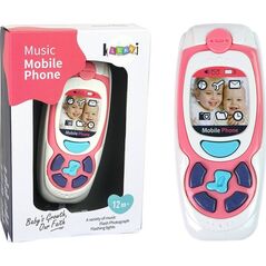 LeanToys Dziecięcy Edukacyjny Telefon Komórkowy Melodia Różowy