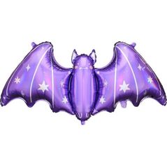 PartyDeco Balon foliowy nietoperz fioletowy Halloween na hel