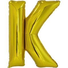 AMSCAN Balon foliowy litera K duża złota metalik 33''