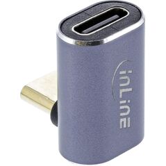 Adapter USB InLine InLine® USB4 Adapter, USB Type-C male/female up/down angled, aluminium, grey