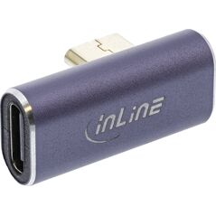 Adapter USB InLine InLine® USB4 Adapter, USB Type-C male/female vertical right/left angled, aluminium, grey