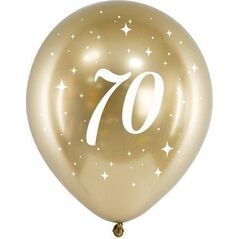 PartyDeco Balony Glossy 70-tka 30cm złote 6szt