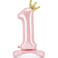 PartyDeco Stojący balon foliowy 1 84cm jasny różowy