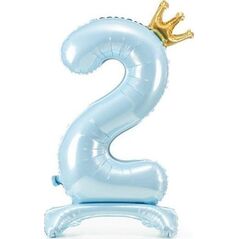 PartyDeco Stojący balon foliowy 2 84cm błękitny