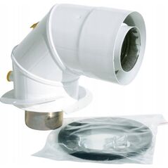 SpiroFlex 80/125 adapter JCM kolanowy z króćcami pomiarowymi biały