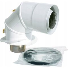 SpiroFlex Adapter F kolanowy 60/100-80/125 z króćcami biały