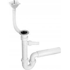 Syfon McAlpine Syfon zlewozmywakowy rurowy 11/2x50mm z podłączeniem pralki lub zmywarki ,spust z przelewem