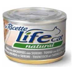 Life Pet Care LIFE CAT pusz.150g TUNA+ANCHOVIES+SURIMI LA RICETTE /24