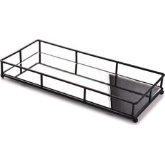 Lumarko Lumarko Podstawka Taca 36x16xh5cm Czarna Z Lustrem!