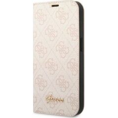 Guess Etui Guess GUBKP14LHG4SHP Apple iPhone 14 Pro różowy/pink book 4G Vintage Gold Logo