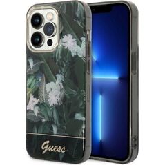 Guess Etui Guess GUHCP14LHGJGHA Apple iPhone 14 Pro zielony/green hardcase Jungle Collection