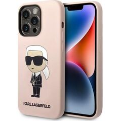 Karl Lagerfeld Etui Karl Lagerfeld KLHMP14LSNIKBCP Apple iPhone 14 Pro hardcase różowy/pink Silicone NFT Ikonik Magsafe