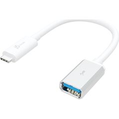 Adapter USB j5create j5create JUCX05 kabel USB 0,1 m USB 3.2 Gen 2 (3.1 Gen 2) USB C USB A Srebrny, Biały