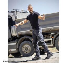 Ardon ARDON 4Xstretch - spodnie robocze pas stretch, 7 kieszeni: na składaną miarkę, śrubokręt, nóż + na nakolanniki, d-ring, - ciemno-szara H6088 54