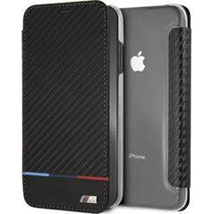 BMW Etui BMW BMTRBKI65PUCARTCBK Apple iPhone XS Max book czarny/black Carbon Tricolor Stripe