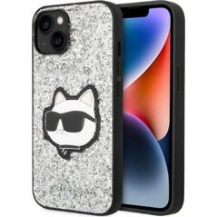 Karl Lagerfeld Etui Karl Lagerfeld KLHCP14SG2CPS Apple iPhone 14 srebrny/silver hardcase Glitter Choupette Patch