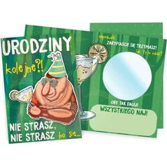 KUKARTKA Karnet B6 Urodziny męskie lusterko