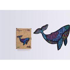 PuzzleOK Puzzle drewniane eko 125 Potężny wieloryb A3