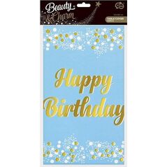GoDan Obrus foliowy B&C Happy Birthday niebieski 137x183