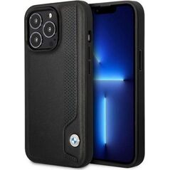 BMW Etui BMW BMHCP14X22RBDK Apple iPhone 14 Pro Max czarny/black hardcase Leather Blue Dots